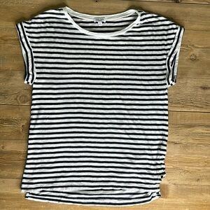 Blue and White Striped Cap Sleeve Splendid Top XS